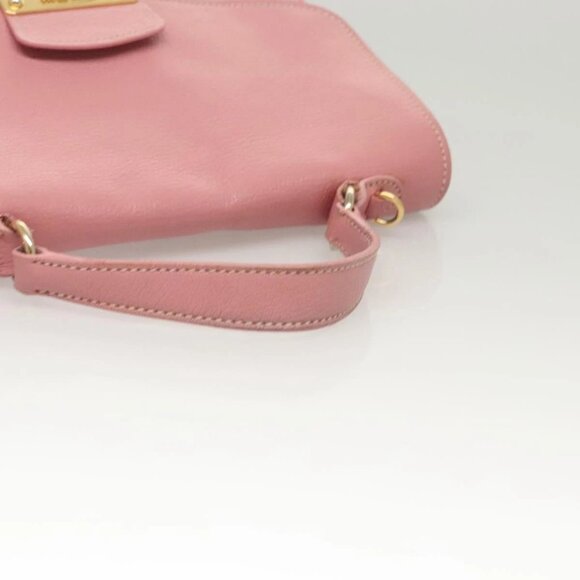 Miu Miu Hand Bag Leather 2way Pink Gold Auth 125296 - Picture 8 of 16